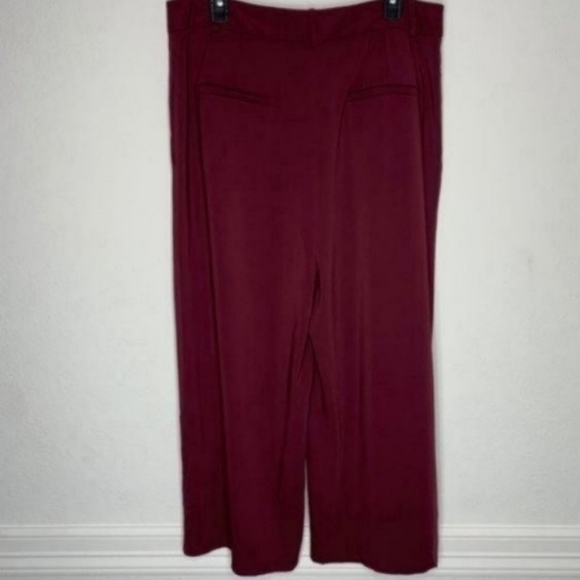 Tibi Stella Stretch Maroon Suiting Crop Pants NWOT Size12 - Picture 5 of 5
